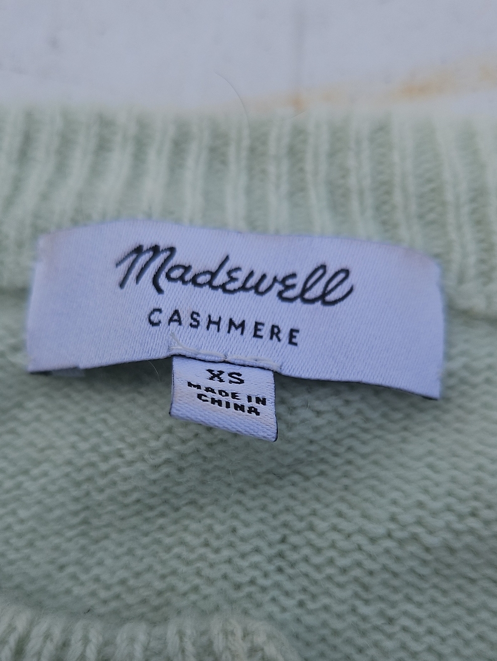 Madewell Mint Green Button-Front Crewneck Cardigan Cashmere - Picture 2 of 4